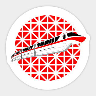 Red Spaceship Earth Monorail Sticker